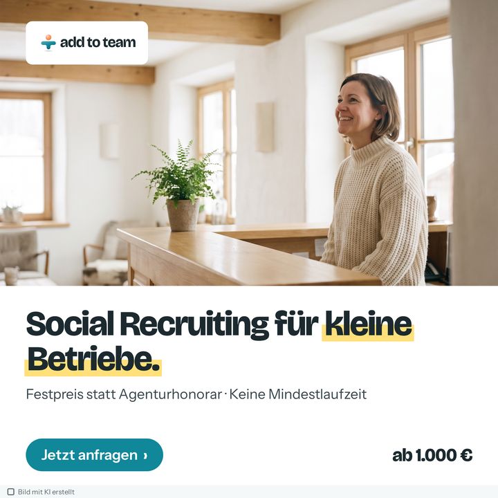 Anzeigenmotiv: Social Recruiting für kleine Betriebe